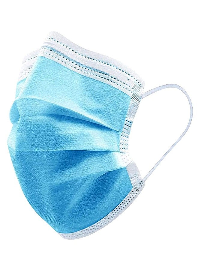 MAXXPRO CE and FDA approved melt blown Fabric Disposable Surgical Mask 3-Ply Disposable With nose pin Non Swelling Feather Soft for unisex men women kids Senior Citizens (ROUND LOOP BLUE 100) - Image 1